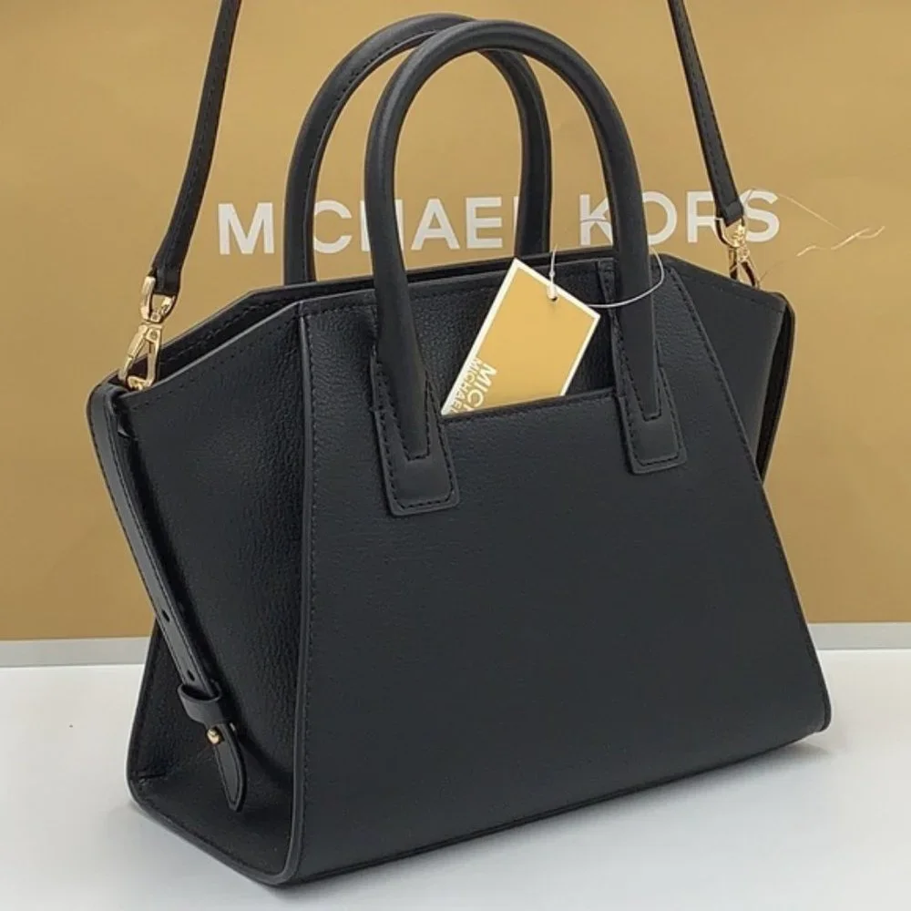 Michael Kors Avril Small Leather Top-Zip Satchel Black color - Picture 14 of 16